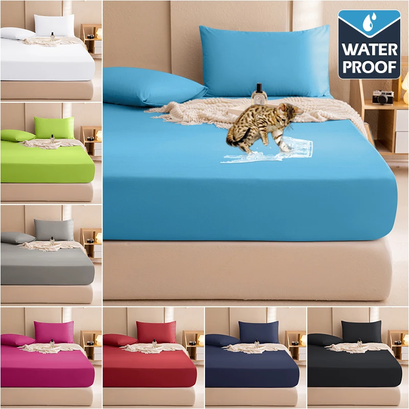 Waterproof Mattress Pad Cover mattress cover Breathable Washable Bedspreads Healthy Anti-bacteria Anti-mite Fitted Double Bed Sheet 160x200
