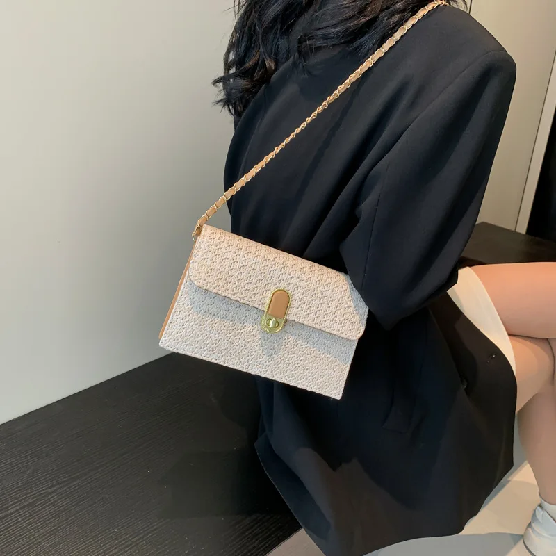 New Cross-border Fragrance Fashion Texture Single Shoulder Crossbody Small Square Bag Spring Summer New Shoulder Bag Women