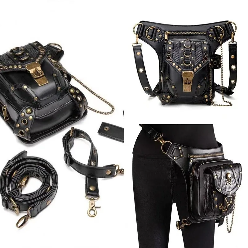 

Steampunk Gear Crossbody Bags Motorcycle Steam Punk Messenger Shoulder Bag Mobile Phone Waist Bag Fanny Gothic Packs For Women