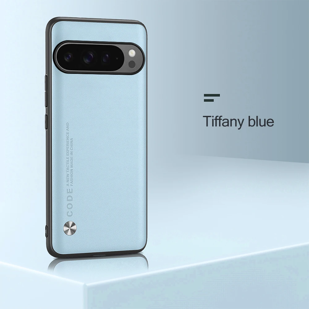 Luxurious Plain Leather Back Cover with Soft TPU Frame Protection