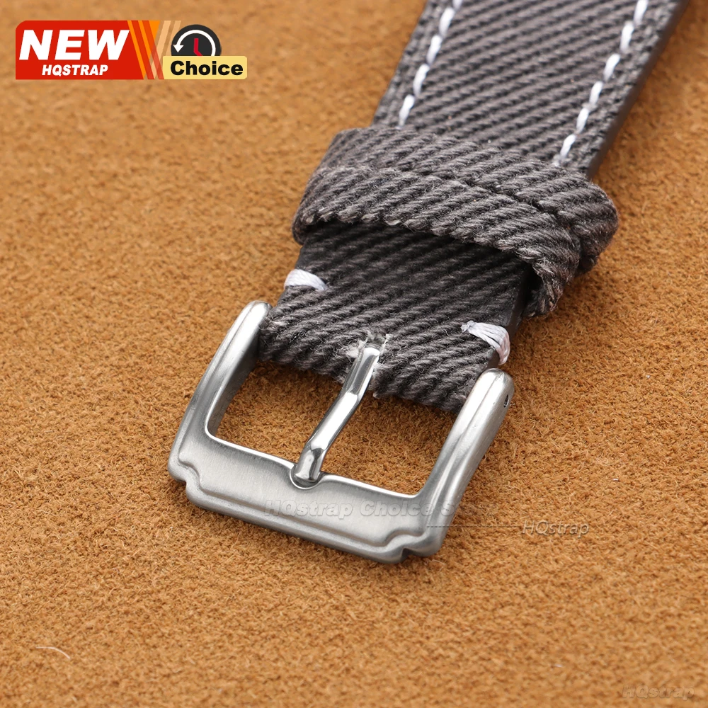 Vintage Leather Denim-Style Watchband Strap - Versatile Unisex Accessory