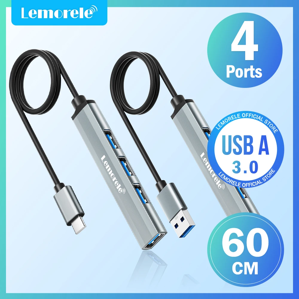 Lemorele-tipo c Multi Splitter Adapter Usb 3.0 Otg Portas Usb c a Acessórios para Laptop Lenovo Macbook Pro