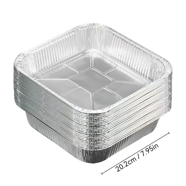 Square Air Fryer Aluminum Foil Pan Oven BBQ Tray Food Containers Cakes Non-stick Oven Kitchen Supplies Kitchen Gadget 3