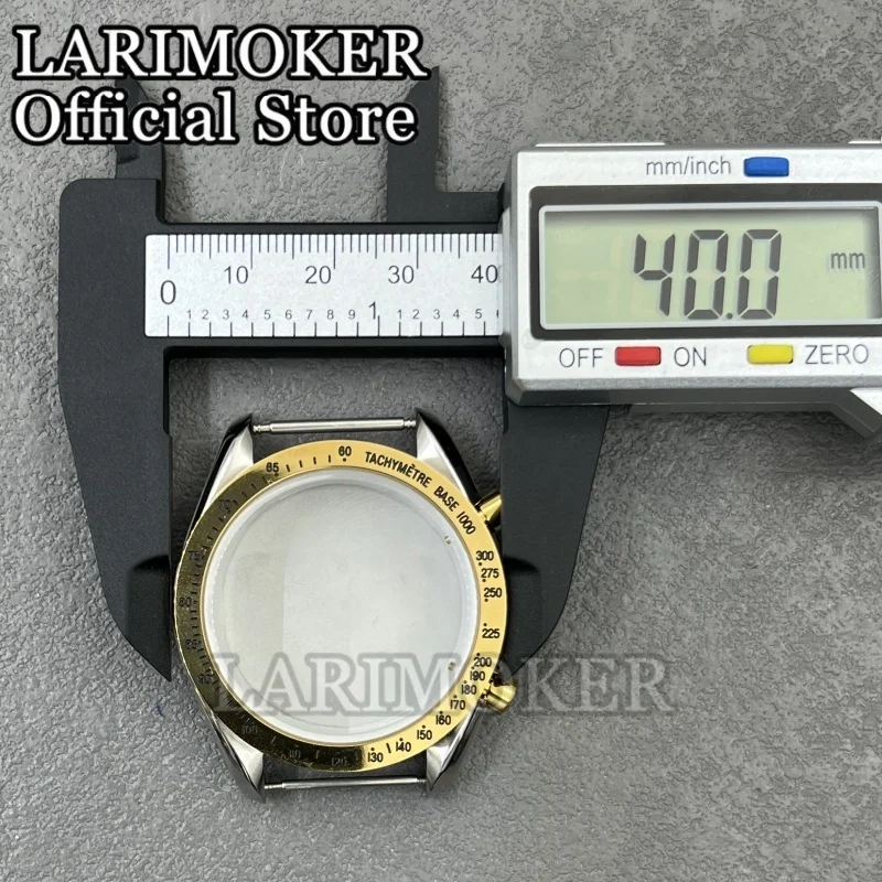 LARIMOKER Uhrenteile für VK63 Monduhr 40 mm Silber Gold Roségold Blau Uhrengehäuse Kautschukarmband Stahlarmband beschichtetes Glas – Detail 6