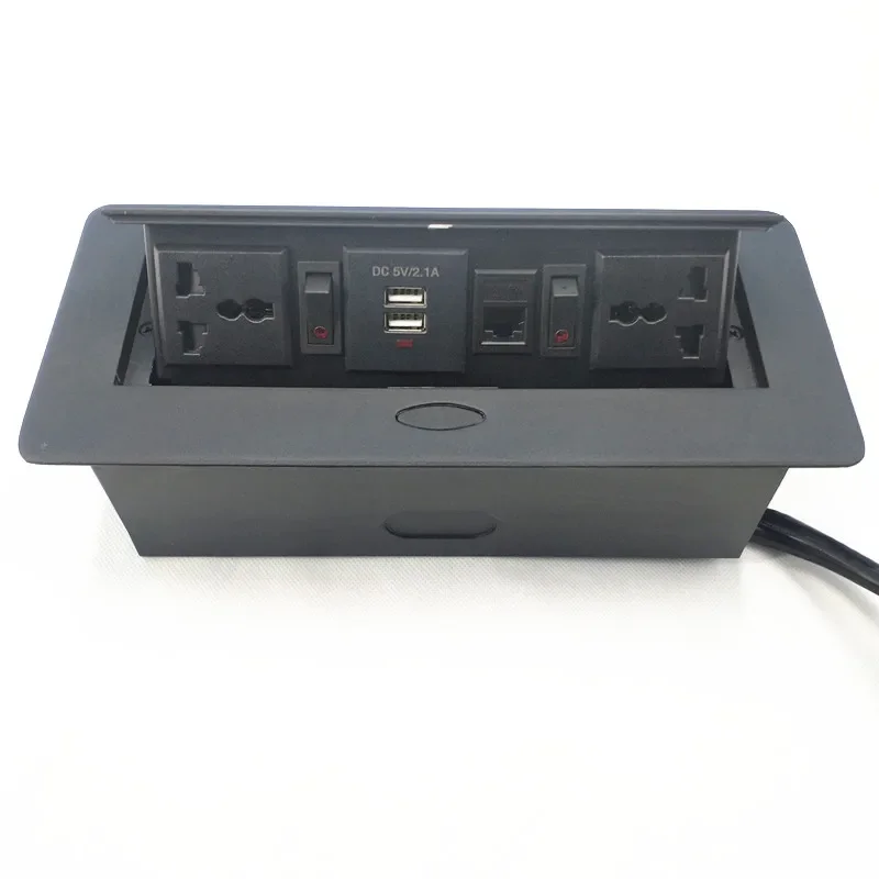

International power outlet Table Pop up Power Date Center Connection Box with Outlet Network USB charging port for office desk