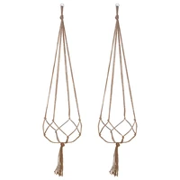 1PC Creative Woven Garden Flowerpot Net Cotton Hemp Rope Hand-Woven Simple Indoor And Outdoor Hanging Wall 3