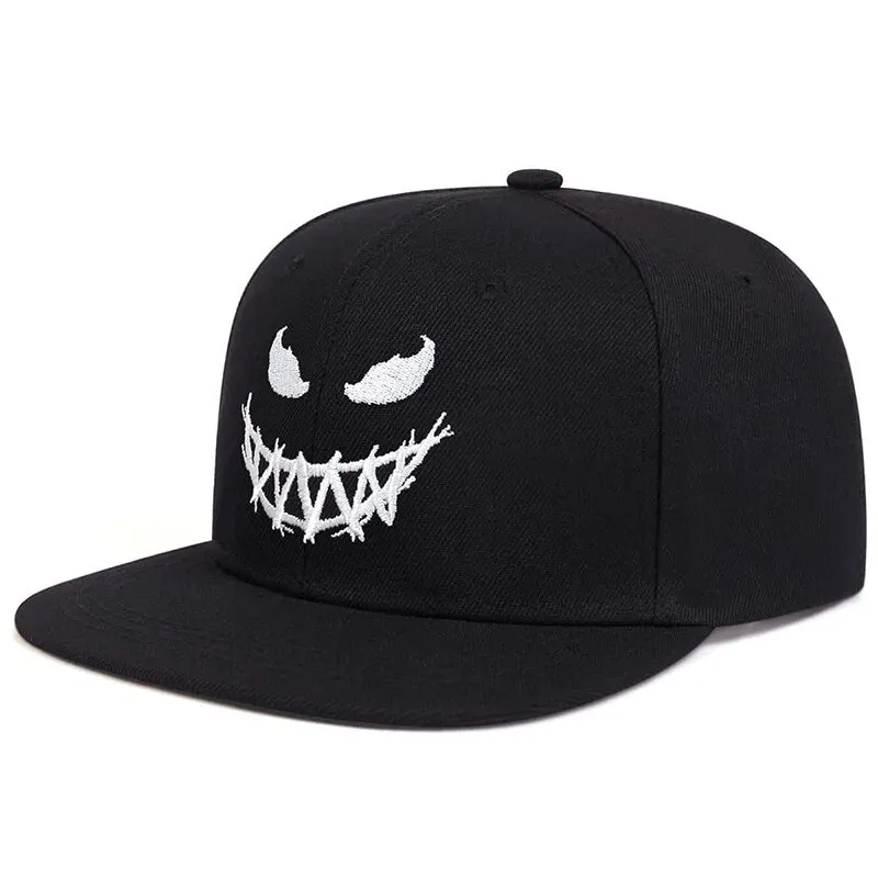 Baseball Cap Unisex Personality Ghost Expression Embroidery Hip-hop Outdoor Adjustable Casual Sunscreen baseball cap