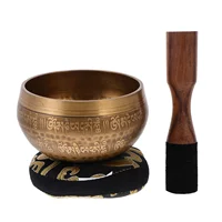Tibetan Singing Bowl for Meditation Sound Bowl Gift Set Healingchakra Copper Spiritual Crystal Water Yoga Prayer Snack Alms Holy 1