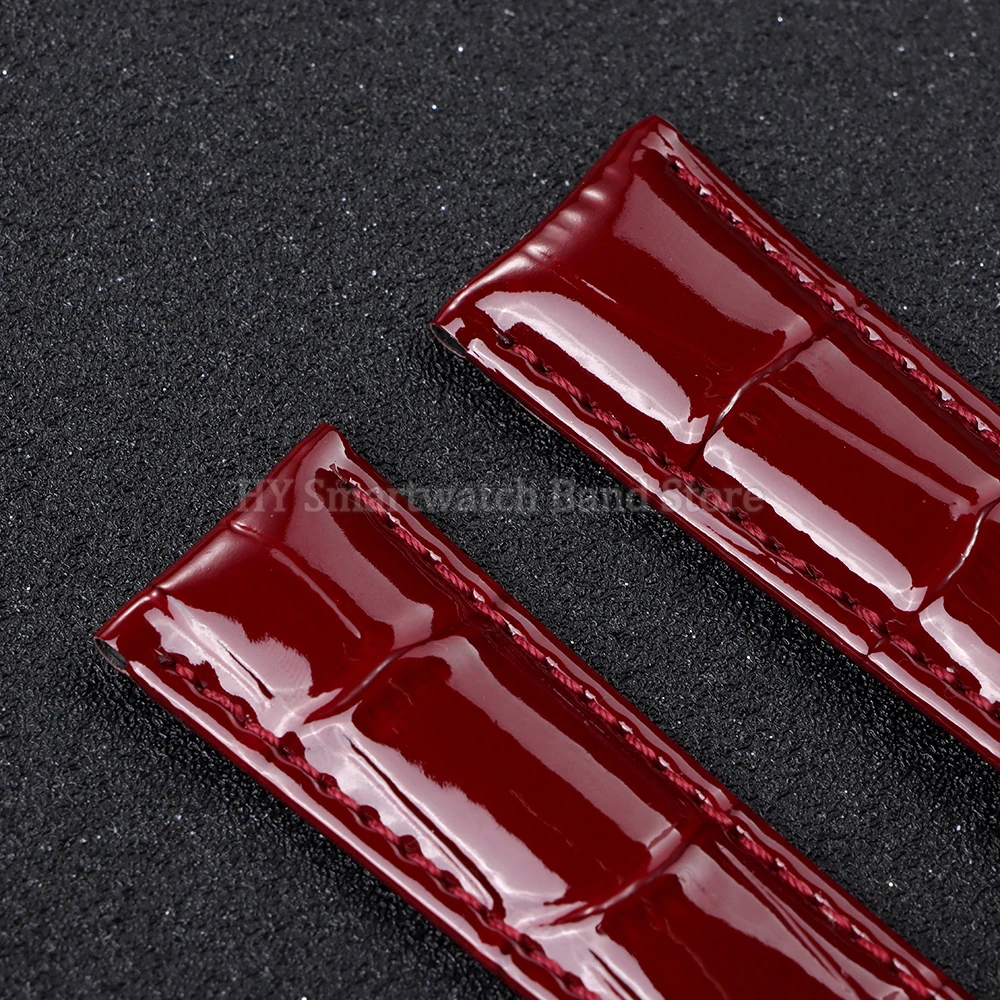 Waterproof Leather Watch Band Strap with Metal Pin Buckle