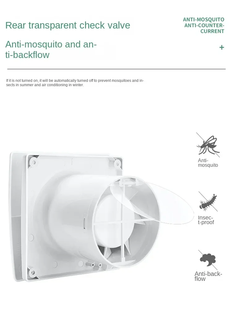 Emmet exhaust fan, bathroom exhaust fan, powerful silent kitchen, household wall and window fume extractor