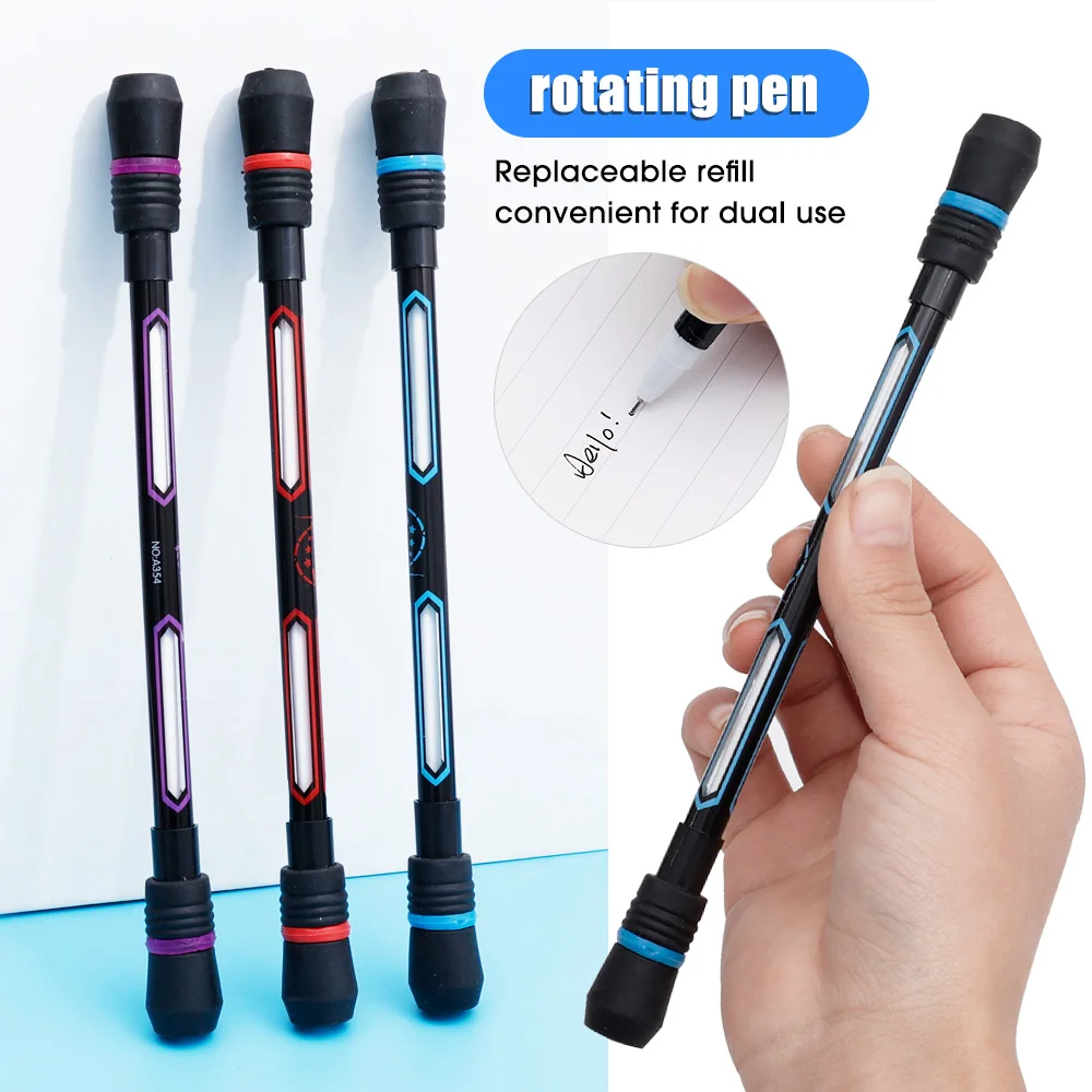 thumbnail image 2 of Outus 2 Pieces Spinning Pen Rolling Finger Rotating Pen Gaming Trick Pen Mod With Tutorial No Pen Refill Stress Releasing Brain Training Toys For Kids 2 of 13