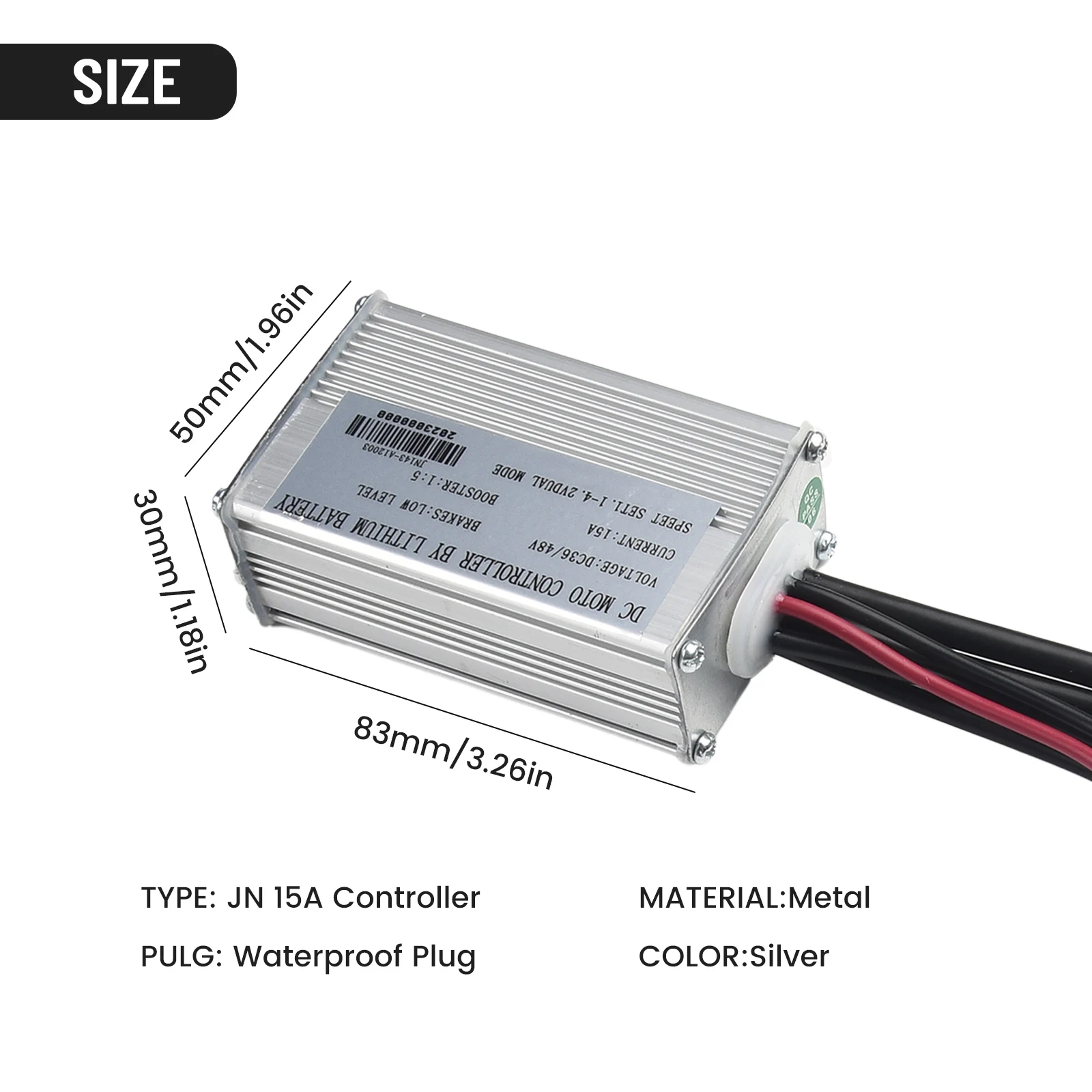 

Ebike Controller JN Controller E-Bike JN 15A Controller Speed Set 1.1-4.2V Waterproof Controller 36V 48V Universal