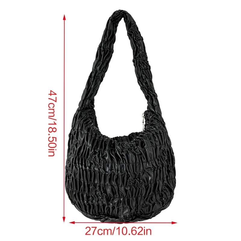 PU Shoulder Bag for Women Pleated Handbag Armpit Bags Shoulder Bags Tote Bag
