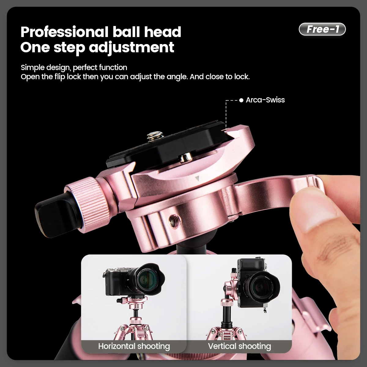 Fotopro Mini Tripod 152CM Lightweight Travel Tripod with BallHead Phone Mount Detachable Selfie Stick Camera Phone Free-1