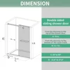 Double Sliding Shower Door 56-60 in.W x 76 in.H, 5/16" (8mm) Tempered Glass, Frameless Shower Door, Bathroom Glass Shower Door 3