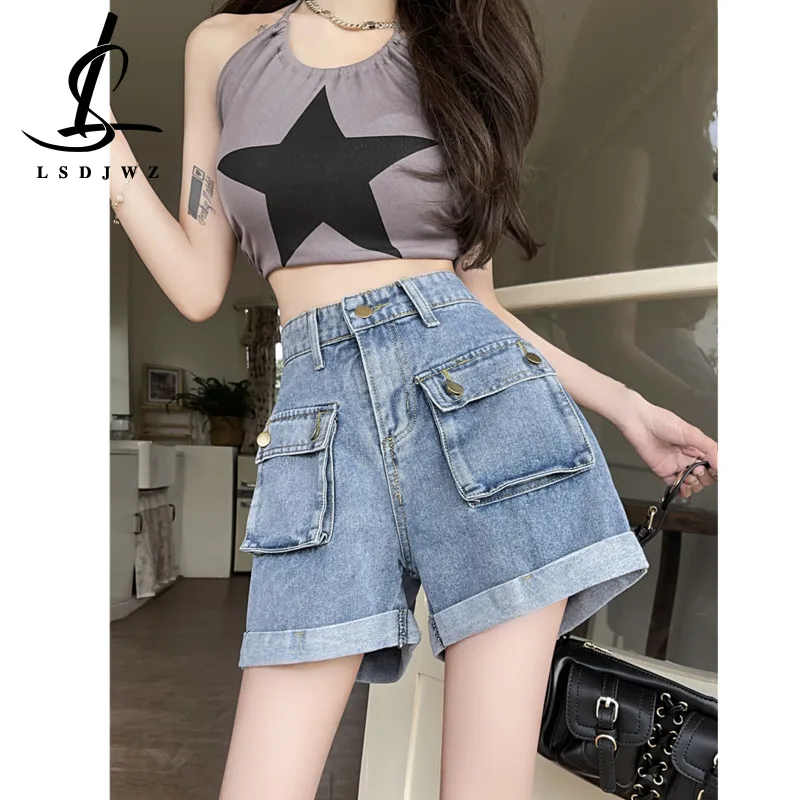 

Women's Jeans Streetwear Y2k Women Pants High Waist Women's Denim Shorts Korean Fashion Pants Woman Summer 2023 Clothes Clothing