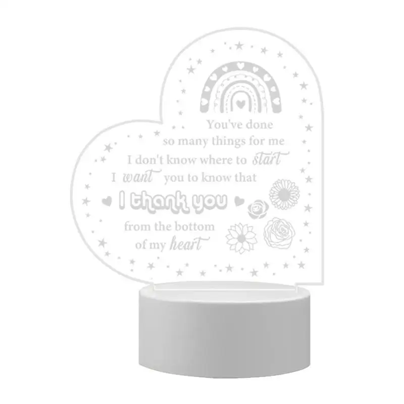 

Night Light Lamp Acrylic Ornament Desk Lamp With Acrylic Plate USB Powered Memorial Gifts Desktop Ornaments With Soft Light For