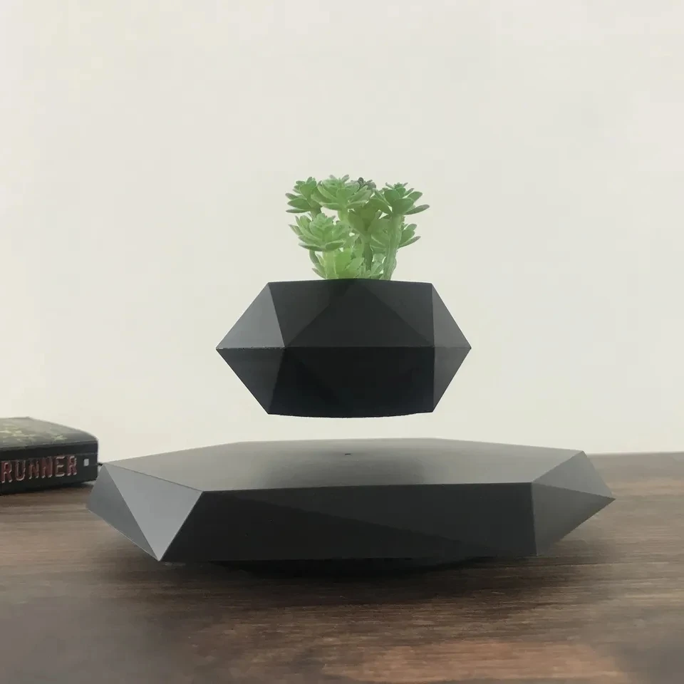 

Factory Price Magnetic Levitation Plant Holder Floating Flower Pot Rotating Air Bonsai Christmas Gift Office Home Decor Plant