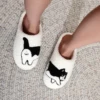 Cow Cat Pet Pattern Embroidery stuffed Home Platform Cozy Wool Cotton Slippers Cute Warm Non-slip Indoor Slippers Pet Mom Gift Catman Men Women Can Wear 4