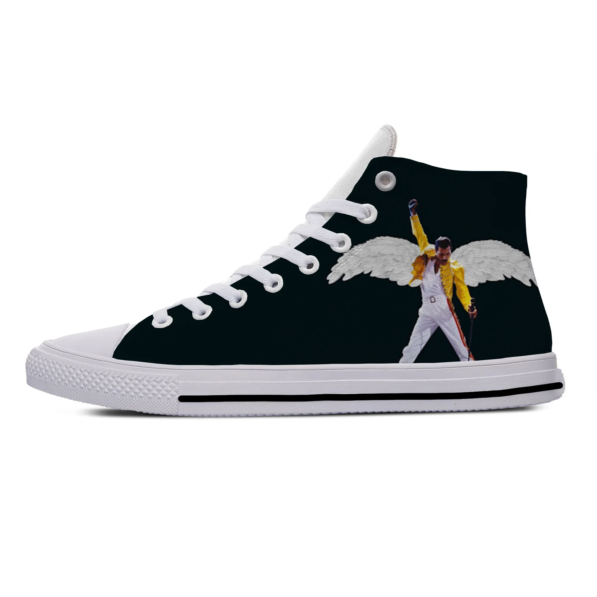 Hot Freddie Mercury The Show Must Go on Rock Fashion Casual Cloth Shoes  Men Women Sneakers High Top Classic Summer Board Shoes