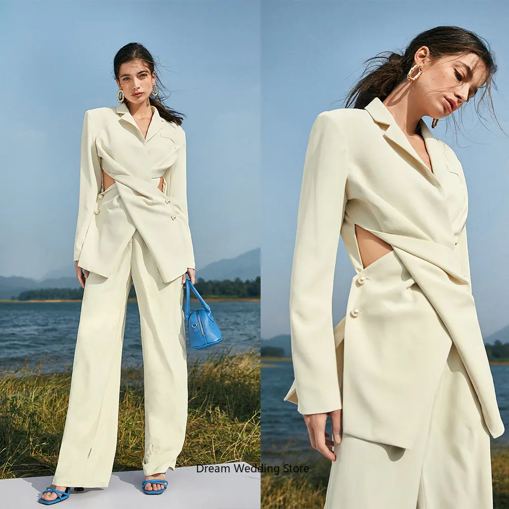 

Элегантные сексуальные красивые женские костюмы из 2 предметов, женские вечерние смокинги с вырезом, дизайнерское официальное вечернее платье для выпускного вечера, изготовление на заказ