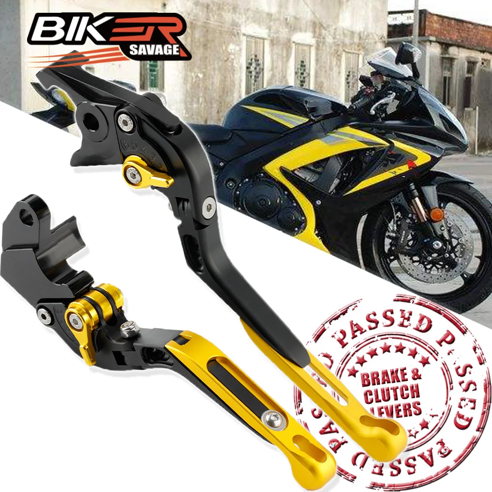 Рычаги сцепления тормоза мотоцикла для SUZUKI GSX-R 600 750 GSXR1000 регулируемые Складные