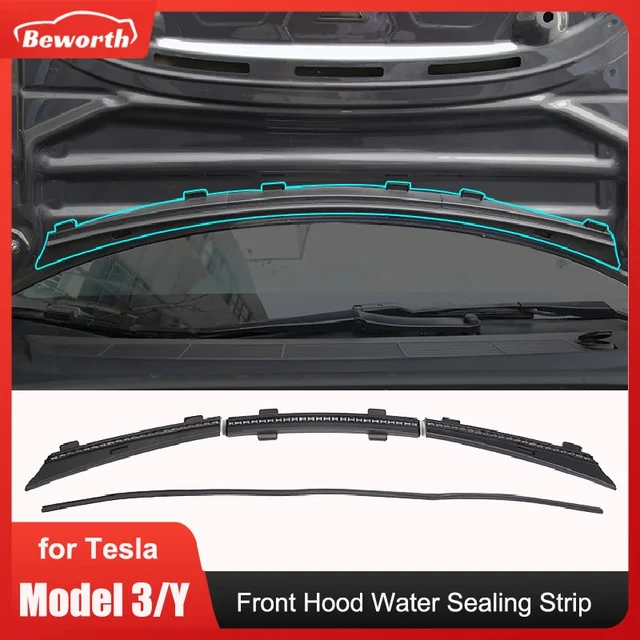 Vorder Trunk Haube Wasser Streifen Für Tesla Modell Y 3 Wasser Dichtung  Halte Streifen Wetter Gummi Air Vent Intake Schützen zubehör - AliExpress