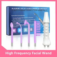 Handheld High Frequency Facial Skin Machine with 4 Pcs Orange Glass Tubes For Hair Face Electrotherapy Wand Argon Treatment 1