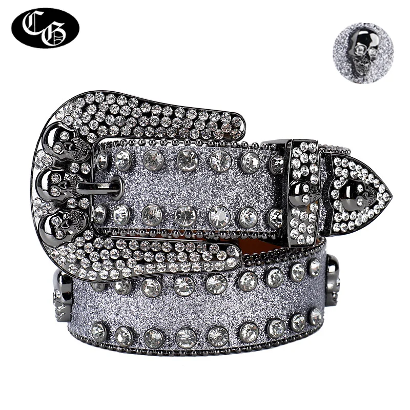 Harajuku Y2k Cross Rhinestone Belt Men Luxury Strap Western Diamond