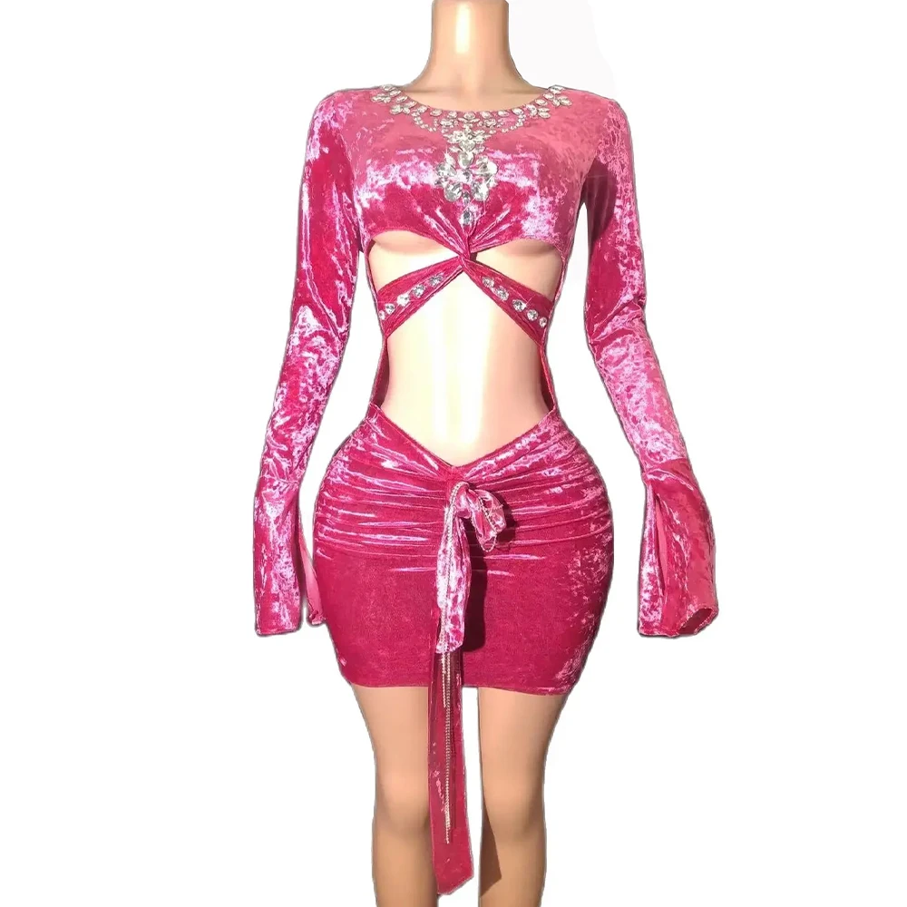 sexy-stage-high-quality-pink-dresses-women-party-valentines-day-gift-evening-nightclub-photoshoot-dress