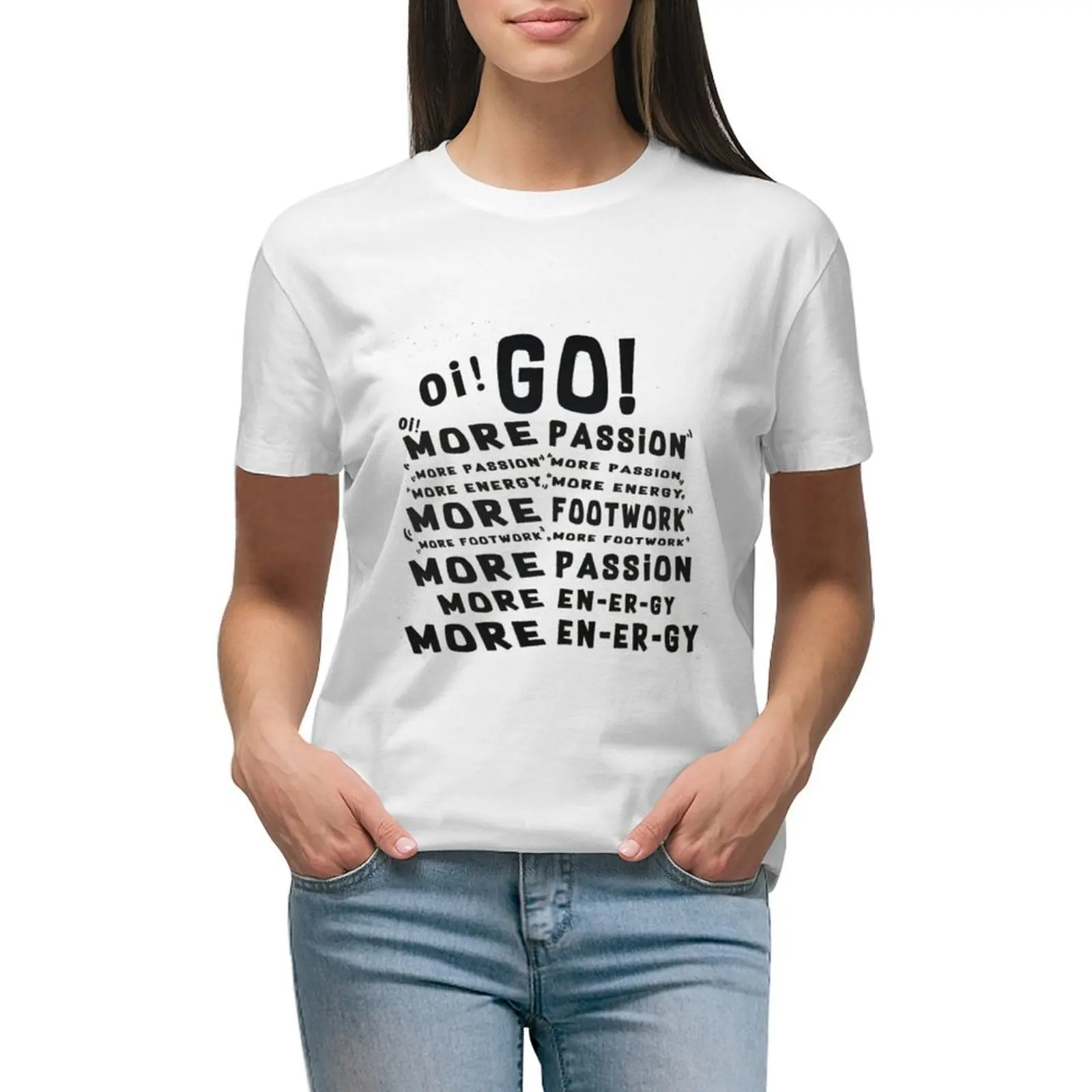 

oi ! GO MORE PASSION T-shirt tees korean fashion Female clothing oversized t shirts for Women