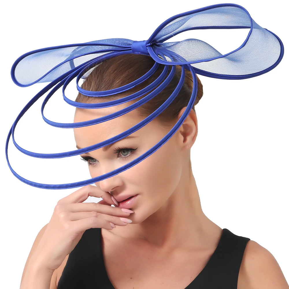 Big Fascinators Hat For Women Weddings Amazing Headwear With Bow For Party Kenducky Royal Asscot Pillbox Cap Hair Clip Bride