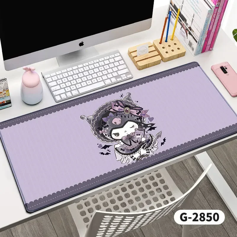 Sanrio Anime Mouse Pad Cute Cartoon Pink Melody Large Gamer Accessories Mouse Mat 900x400 mm - Imagem 3