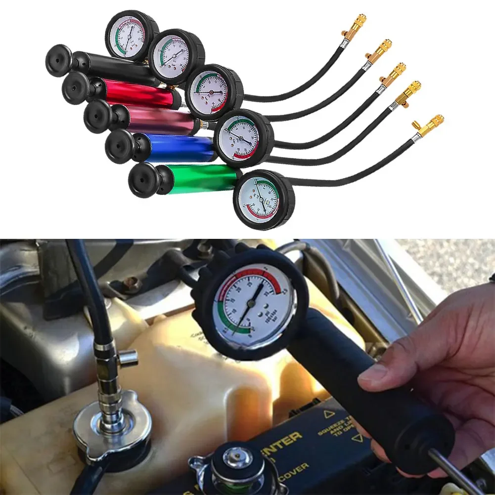 自動車冷却システムテスターツール ラジエーターリーク検出器 圧力計 エアポンプテスター ラジエーター圧力テスター 0-2.5バール
