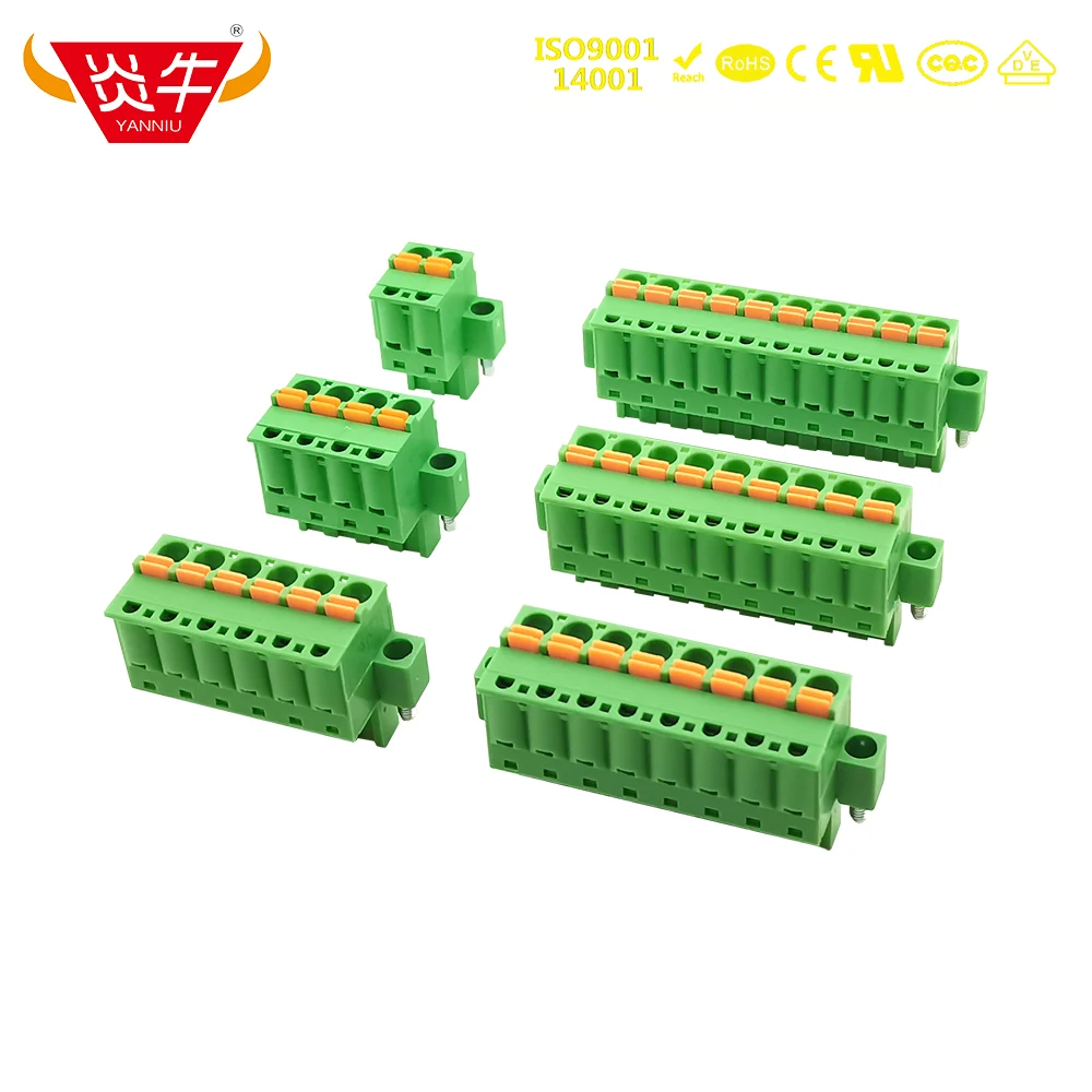 50Pcs KF2EDGKDM 5.08 2P ~ 12P PCB 커넥터 플러그인 단자대 2EDGKDM 5.00mm 2 핀 ~ 12 ...