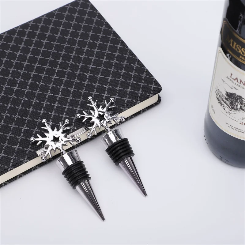 Wine Stopper Wine Stoppers New Wine Bottle Stopper Snowflake Crown Pattern Beverage Bottle Corks Sealer for Wine Lovers Home Kitchen Bar Tools Accessories