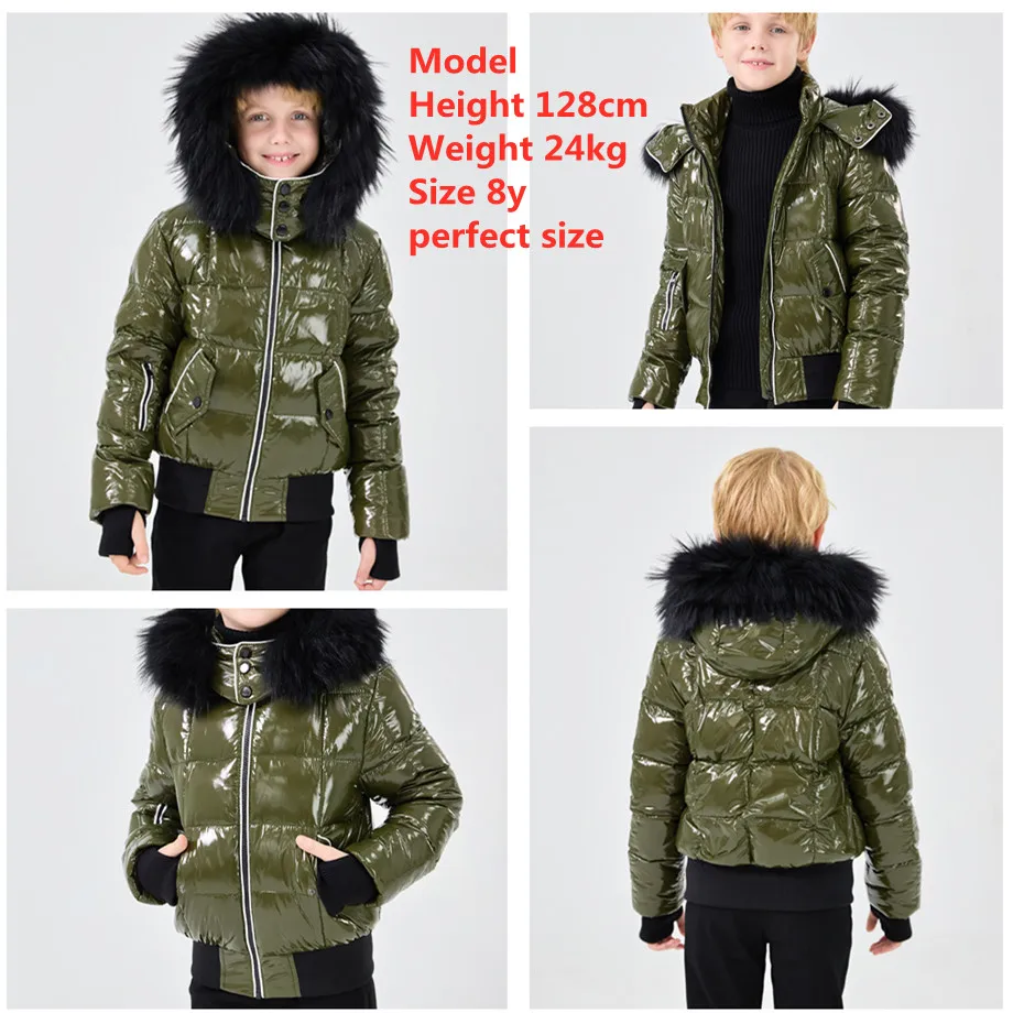 winter kids coat waterproof shine fabric filling white duck down girls boys children coats AP 2025
