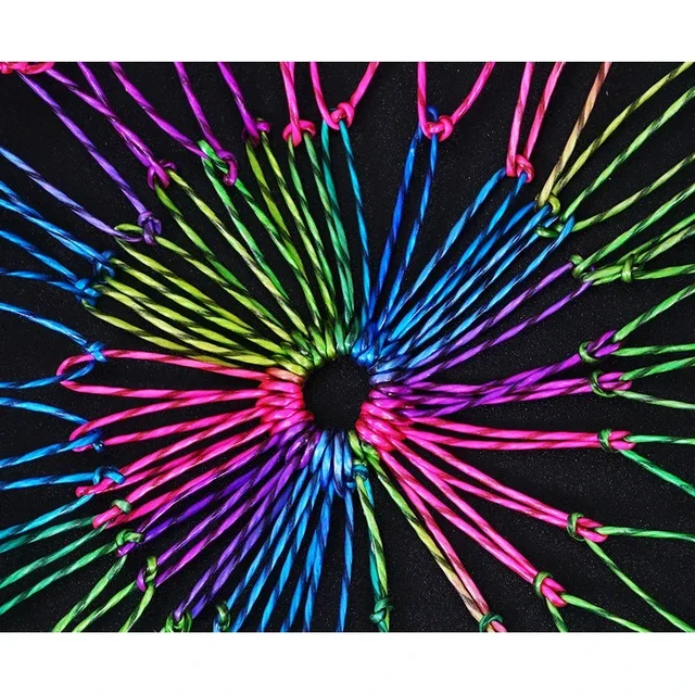 35/60cm Caliber Nylon Fishing Nets Collapsible Fishing Tools Racket string Rhombus Mesh Hole Depth Folding Nylon Landing Dip Net 5