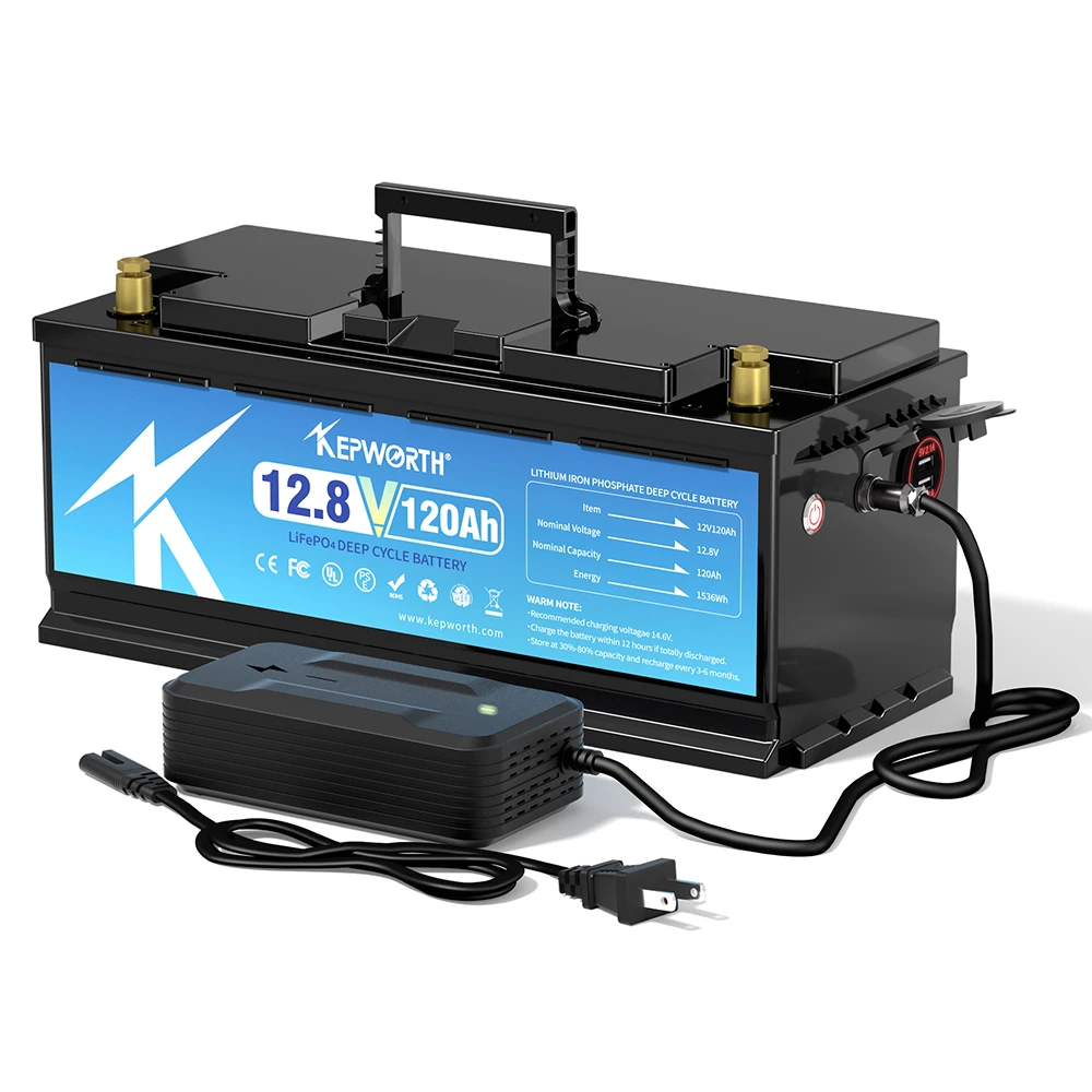 Kepworth 12v 120ah LiFePo4リチウム鉄リン酸電池ディープサイクル充電 