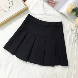 Grey High - Waisted Slimming A - Line Short Skirt - Trendy Autumn 2024 Petite Fashion - S (Black)