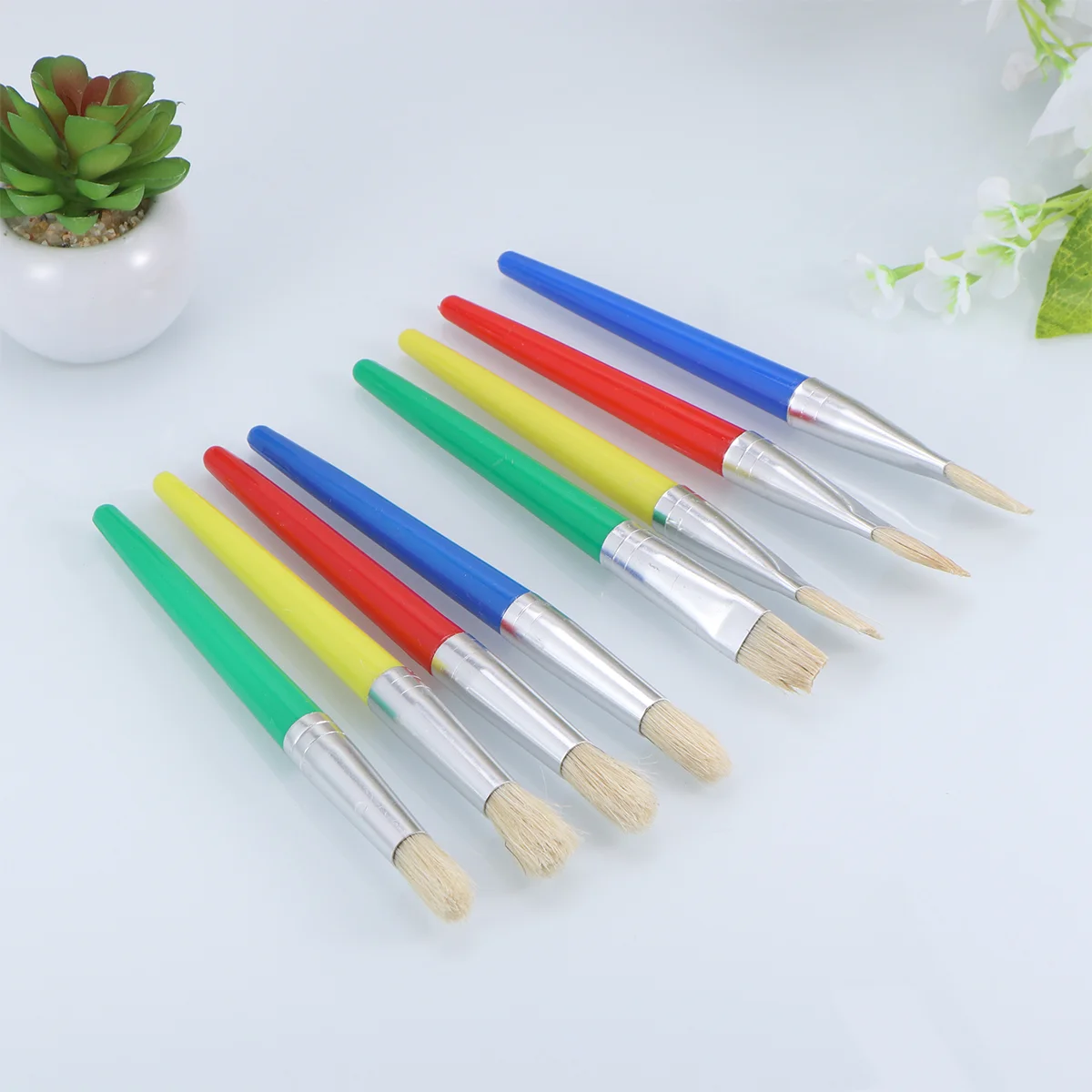 

8Pcs Paint Brushes For Kids Set Premium Durable Paintbrushes Nylon Hair Set Non- Artist Supplies Artist for Oil Watercolor