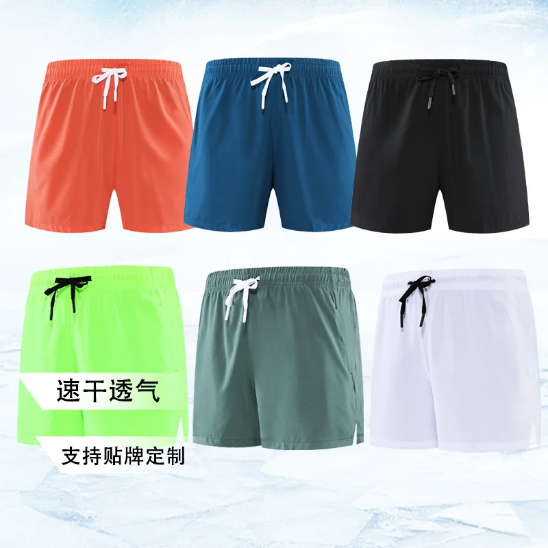 Elastic Quick-Drying Sports Running Shorts Men's Summer Thin Breathable Three-Point Pants Custom LOGO Text Picture 2