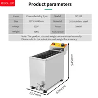 XEOLEO 3000W C﻿ommercial Electric Deep Fryer 25L Cheese Hot Dog Sticks Fryer Electric Korean Mozzarella Corn Dog Fryer Machine 2