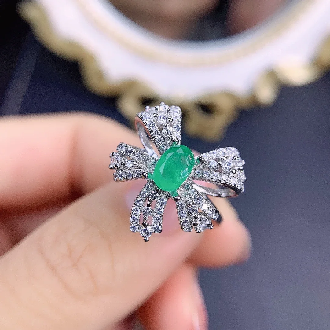 

Ring Life Sterling Silver 925 all-Natural Columbia Sugar Tower Emerald Ring Engagement Ring Ladies Wedding Gift Free shipping
