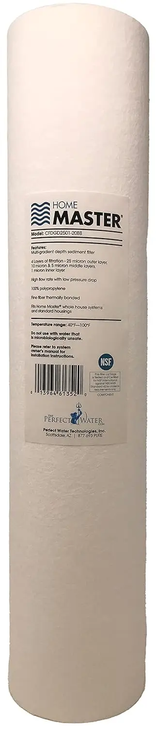 Whole House Water Filter, 4-layer sediment filter 25 to 1 micron, Powerful Up-Flow 5
