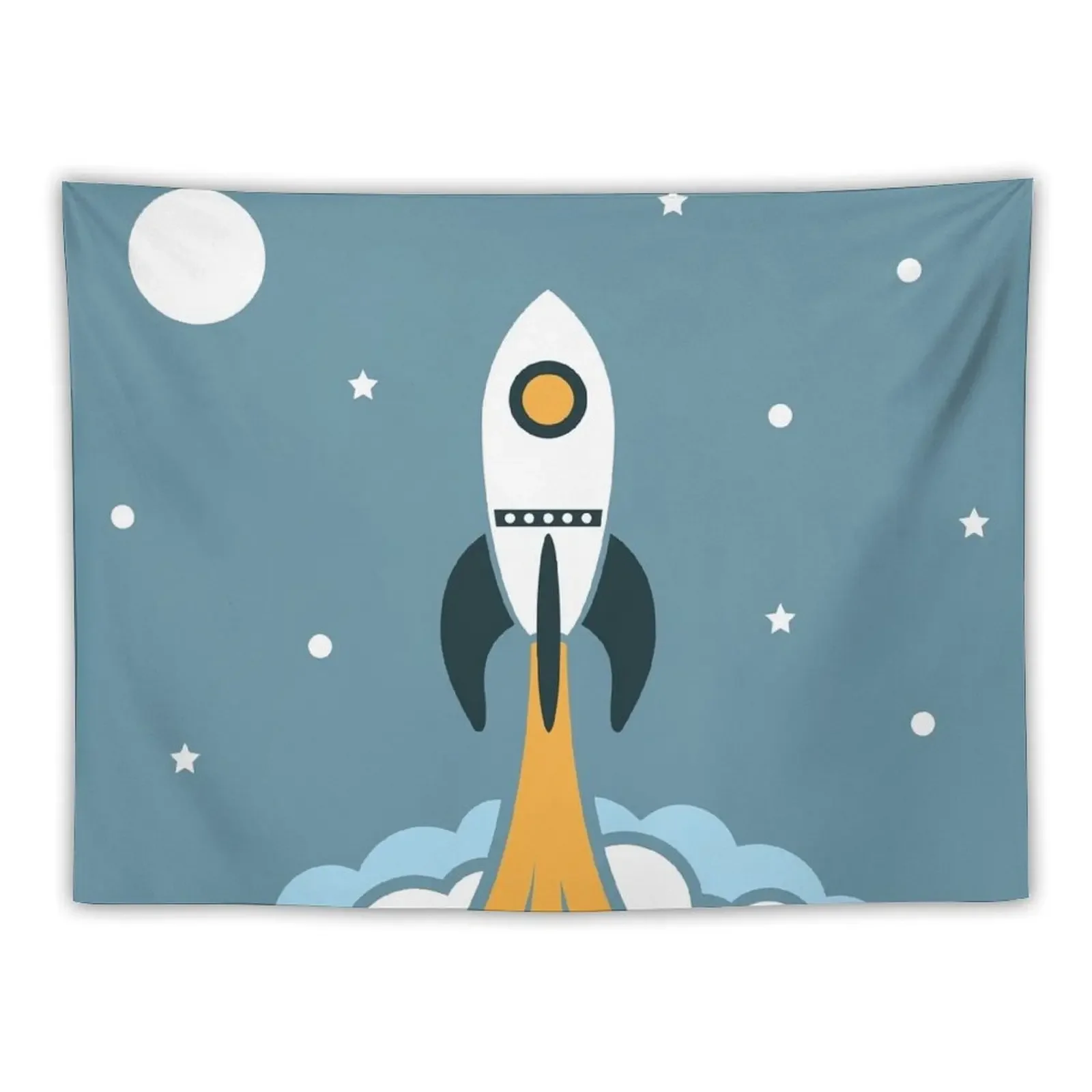 

Toddler babyroom rocket to the moon Tapestry Decoration Bedroom Home Decorations Tapestry
