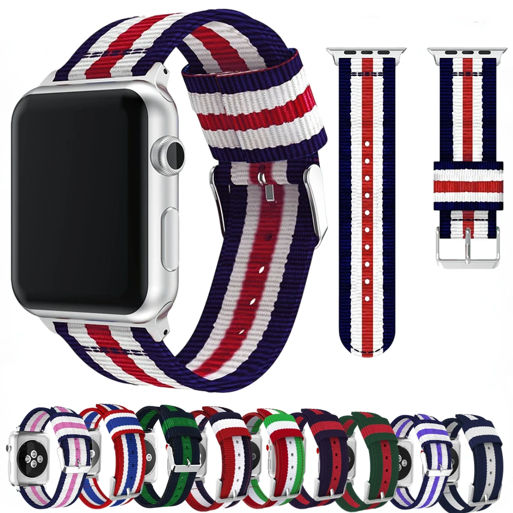 

Nylon Loop Strap for Apple Watch Band Ultra 49mm 45mm 41mm 44mm 40mm 42mm 38mm Sports Wristband for iWatch Series 8 7 6 5 4 3 SE