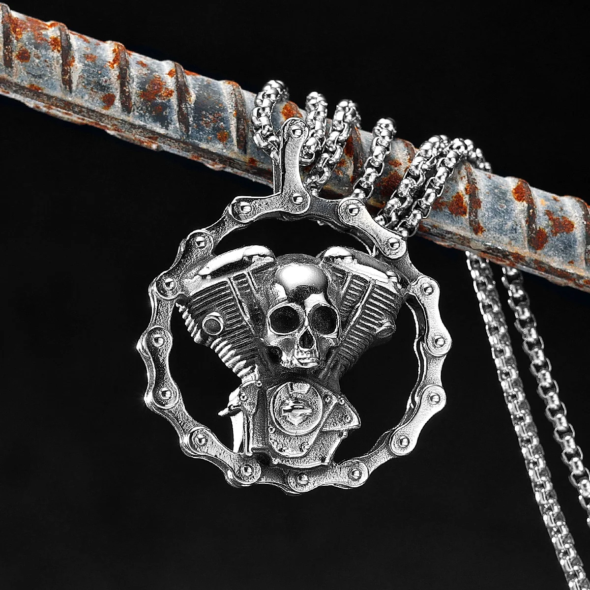 Steampunk Skull Stainless Steel Pendant Necklace - Punk Jewelry Creativity Gift