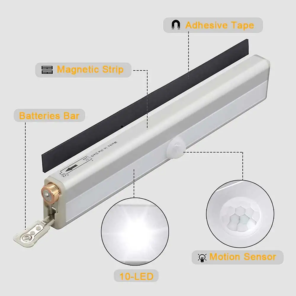 LED Night Light LED Cabinet Light LED Motion Sensor Light Cabinet Lights Motion Sensor Light LED Cabinet Lights Motion Sensor Lights Under Cabinet Light 6/10 LED cabinet lamp PIR LED Induction Under Motion Sensor Closet Night light Battery Powered Wall Lamp For Kitchen Wardrobe