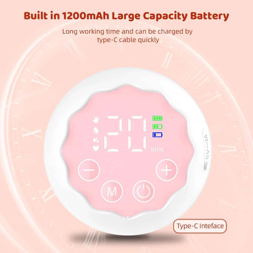 Wearable Breast Pump Hands Free Electric Breast Pump for Breastfeeding 4 Modes 12 Suction Level Low Noise Built-in Battery 5
